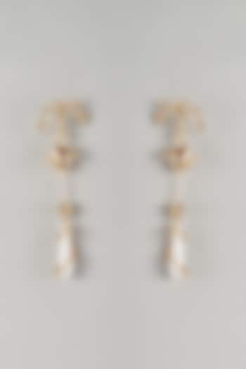 Gold Plated Faux Pearl & Cubic Zirconia Ear Crawler Earrings by AMAMA at Pernia's Pop Up Shop