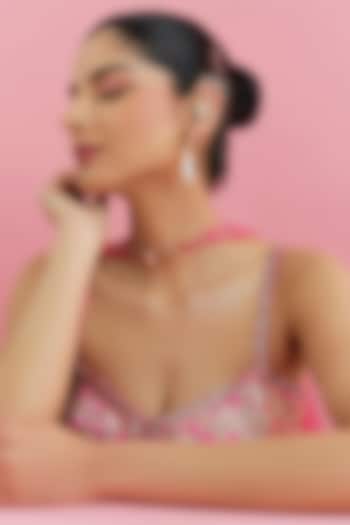 Gold Plated Faux Pearl & Cubic Zirconia Ear Crawler Earrings by AMAMA at Pernia's Pop Up Shop