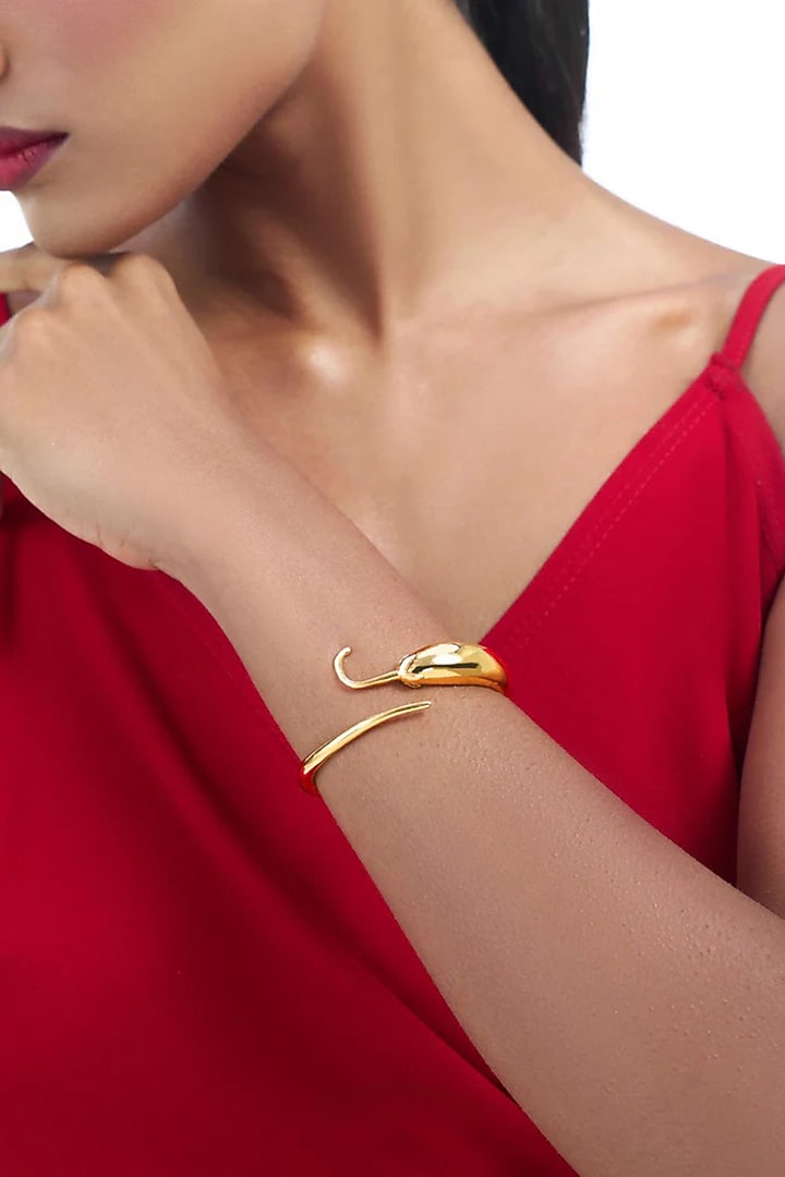 Gold Plated Brass Alloy Cuff by AMAMA at Pernia's Pop Up Shop