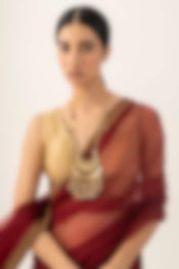 Antique Gold Plated Faux Pearl Necklace by AMAMA at Pernia's Pop Up Shop