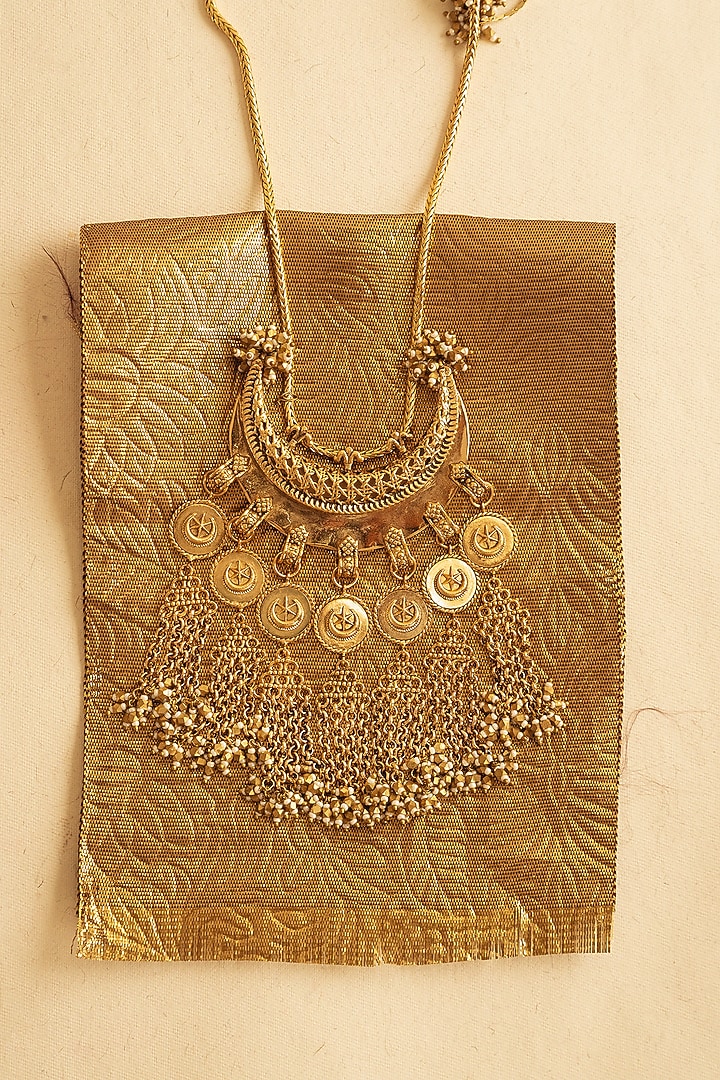 Antique Gold Plated Faux Pearl Necklace by AMAMA at Pernia's Pop Up Shop
