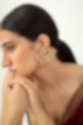 Gold Plated Faux Pearl Stud Earrings by AMAMA at Pernia's Pop Up Shop