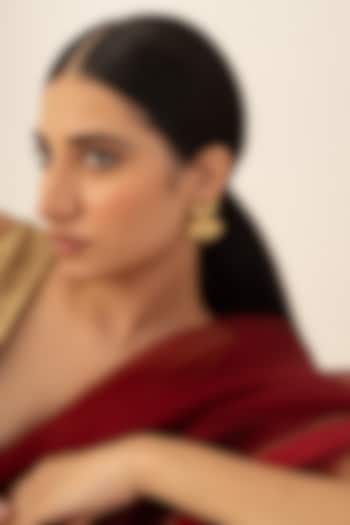 Antique Gold Plated Stud Earrings by AMAMA at Pernia's Pop Up Shop