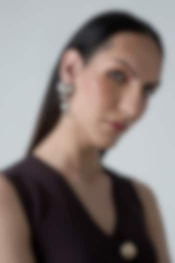 Silver Chrome Finish Handcrafted Dangler Earrings by AMAMA at Pernia's Pop Up Shop