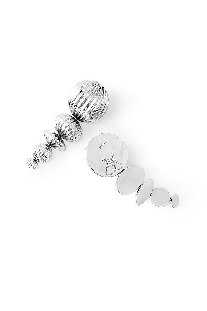 Silver Chrome Finish Handcrafted Dangler Earrings by AMAMA at Pernia's Pop Up Shop