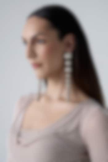 Silver Chrome Finish Dangler Earrings by AMAMA at Pernia's Pop Up Shop