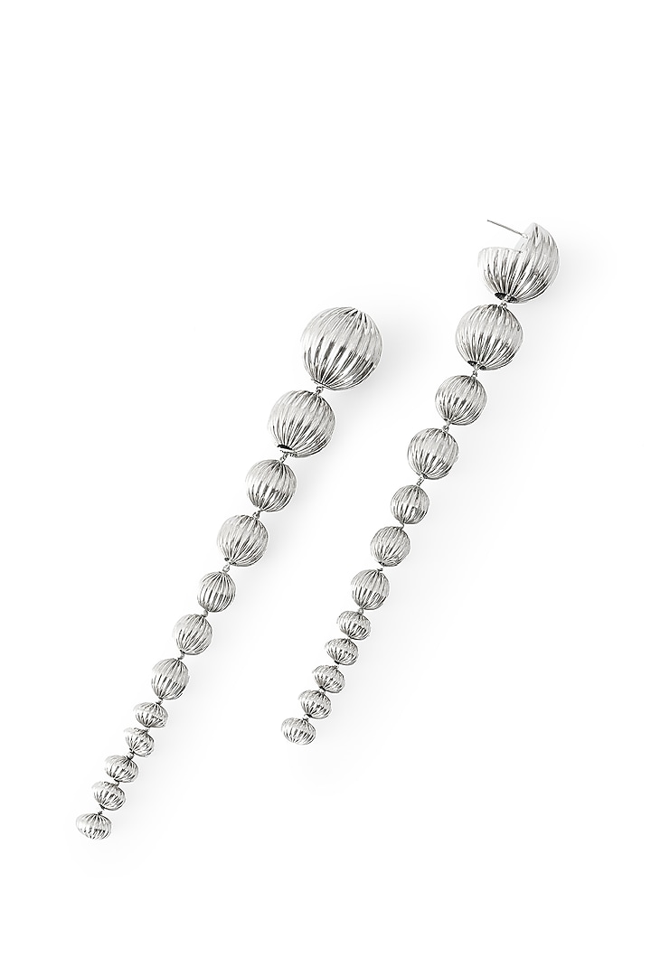 Silver Chrome Finish Dangler Earrings by AMAMA at Pernia's Pop Up Shop