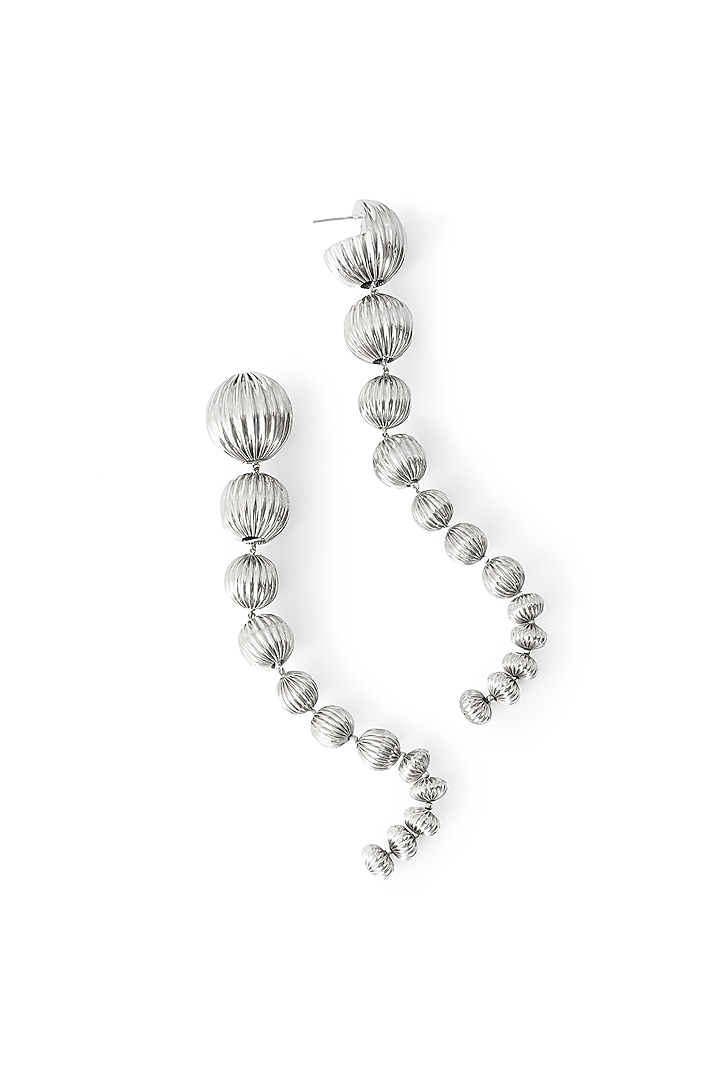 Silver Chrome Finish Dangler Earrings by AMAMA at Pernia's Pop Up Shop