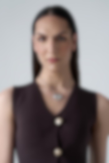 Silver Chrome Finish Handcrafted Pendant Necklace by AMAMA at Pernia's Pop Up Shop