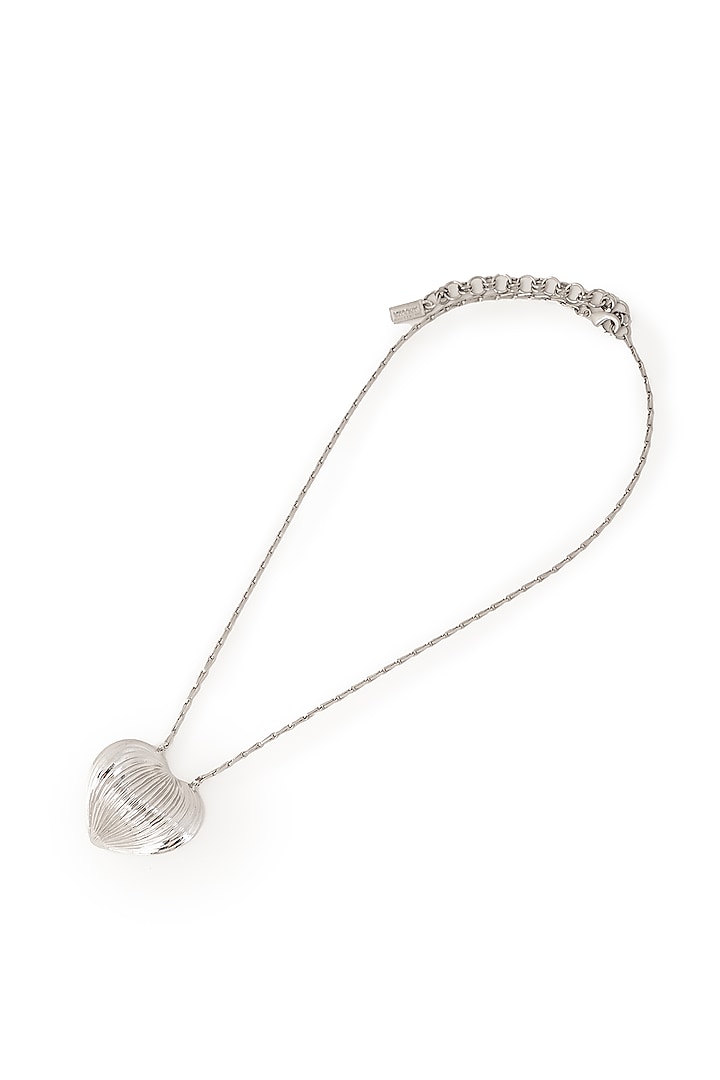 Silver Chrome Finish Handcrafted Pendant Necklace by AMAMA at Pernia's Pop Up Shop