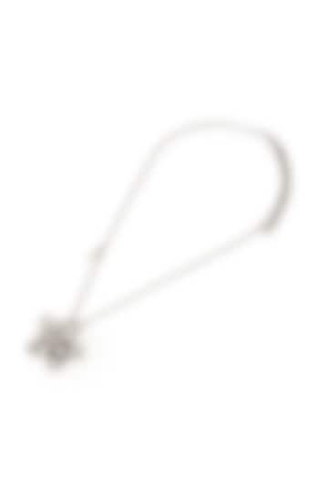 Silver Chrome Finish Faux Pearl Handcrafted Pendant Necklace by AMAMA at Pernia's Pop Up Shop