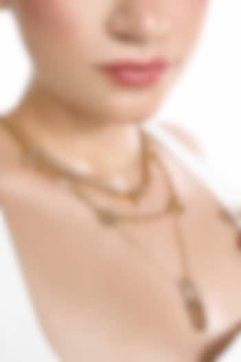 Gold Plated Cubic Zirconia Layered Necklace by AMAMA at Pernia's Pop Up Shop