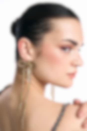 Gold Plated Cubic Zirconia & Faux Pearl Dangler Earrings by AMAMA at Pernia's Pop Up Shop
