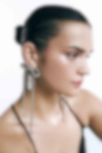 Silver Plated Chaton Stone & Cubic Zirconia Dangler Earrings by AMAMA at Pernia's Pop Up Shop