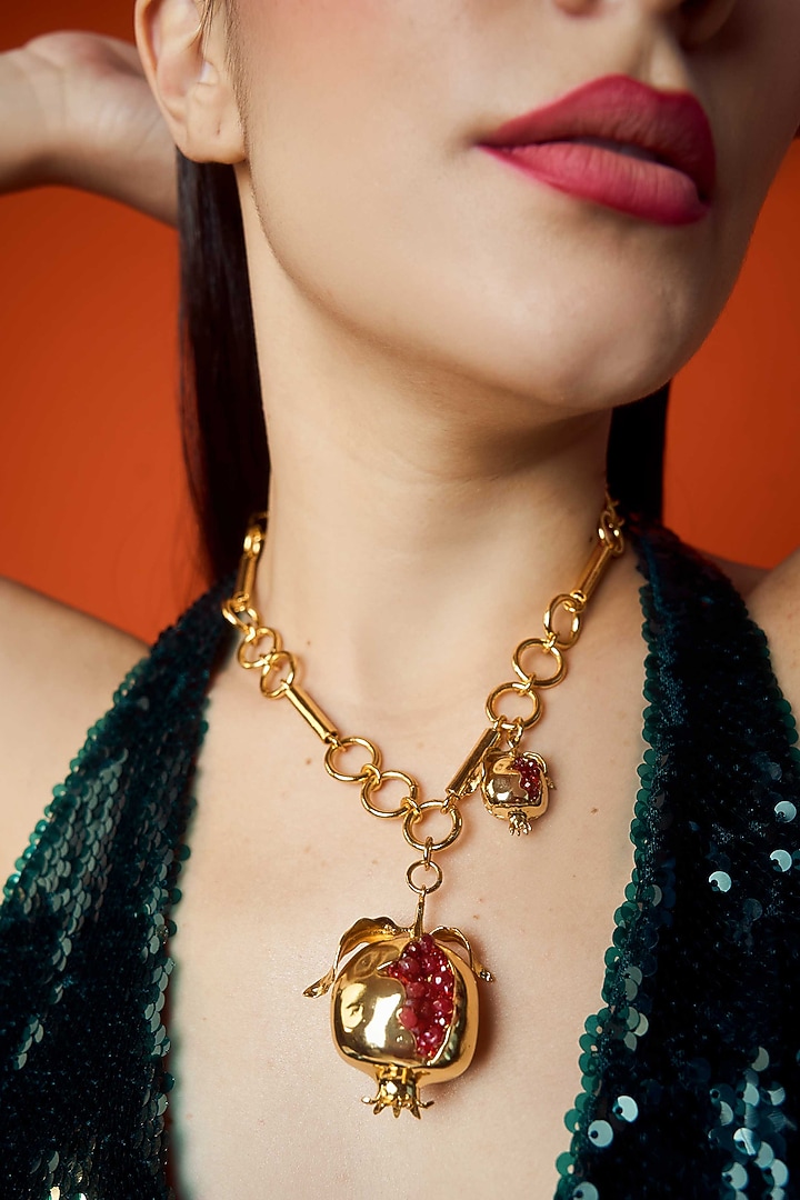 Antique Gold Plated Necklace by AMAMA at Pernia's Pop Up Shop