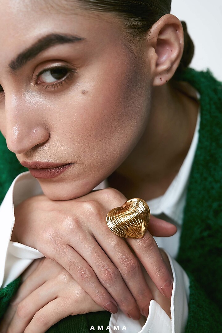 Gold Plated Brass Alloy Ring by AMAMA at Pernia's Pop Up Shop