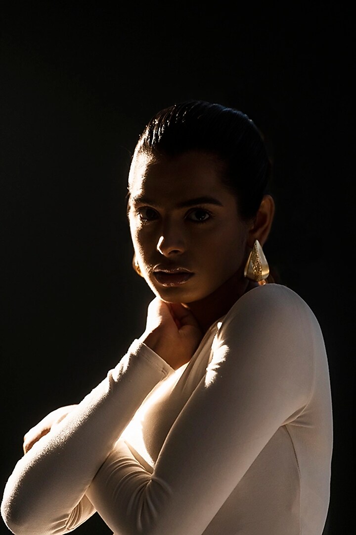 Gold Finish Hoop Earrings by Ambar House at Pernia's Pop Up Shop