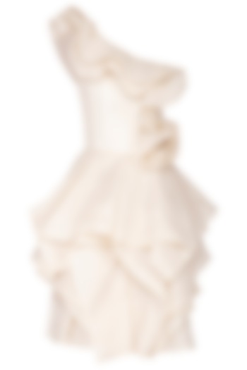 Off White Ruffled Dress by AMIT GT