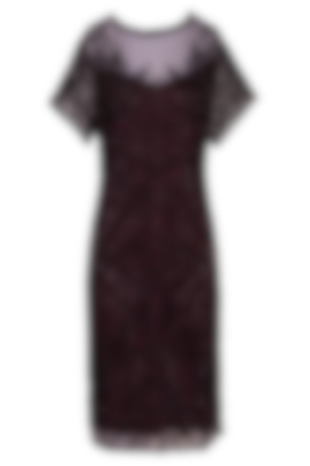 Maroon Embroidered Vacation Dress by AMIT GT at Pernia's Pop Up Shop