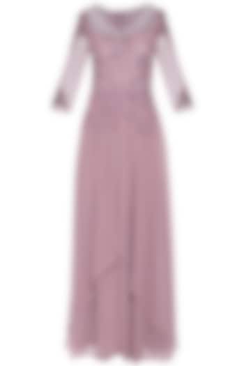 Lavender embroidered gown by AMIT GT