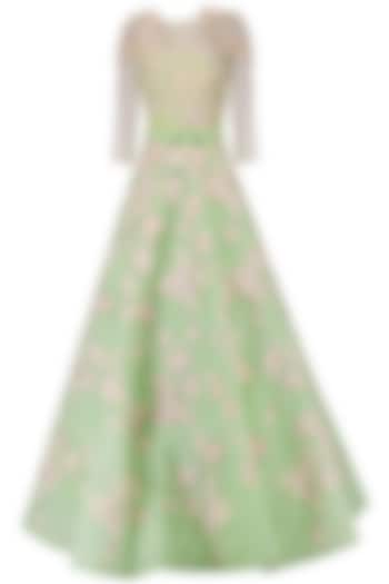 Sea Green Embroidered Ball Gown available only at Pernia's Pop Up Shop.