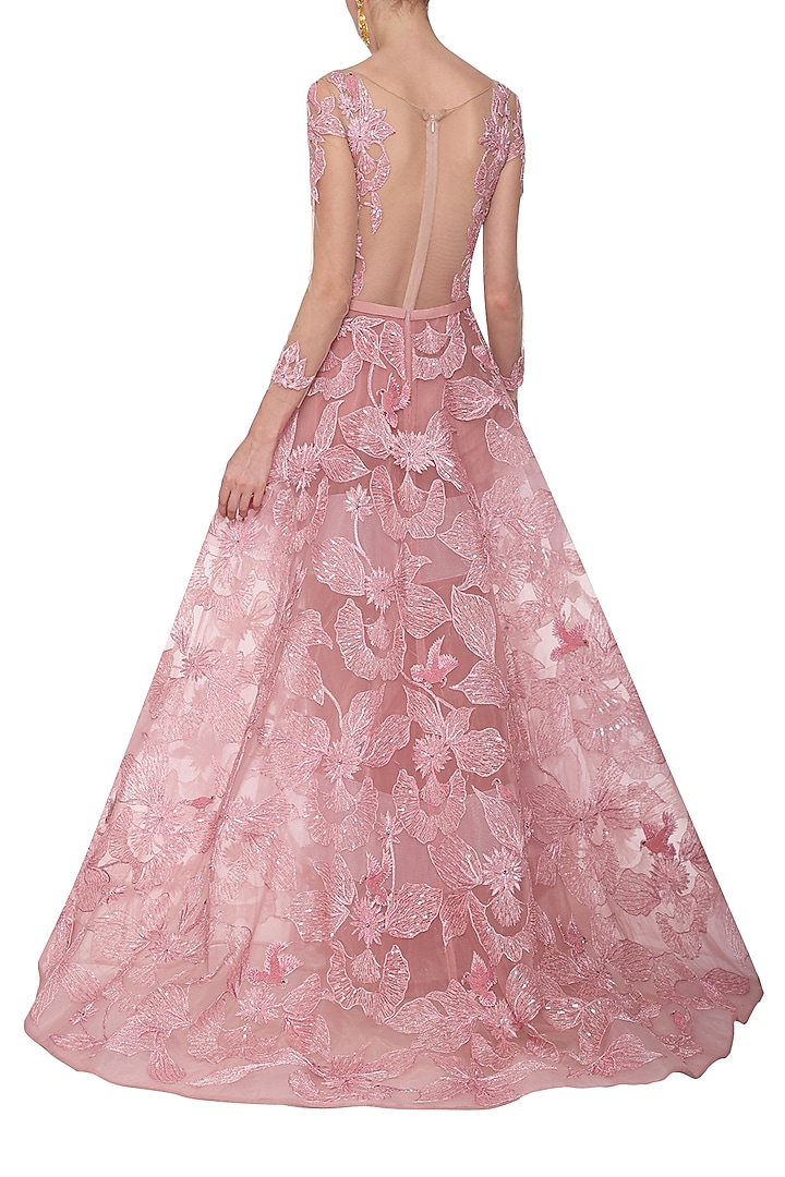Rose pink embroidered gown available only at Pernia's Pop Up Shop.