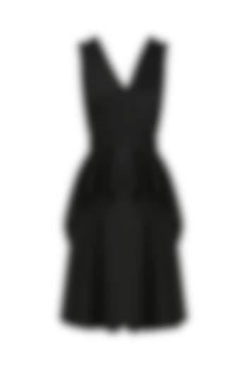 Black Structure Peplum Dress by AMIT GT
