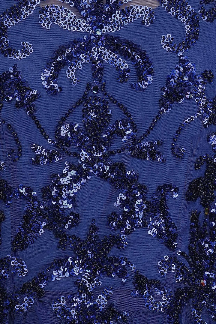 Persian blue embroidered ball gown available only at Pernia's Pop Up Shop.