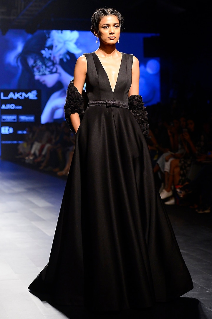 Black Ball Gown with Jacket by AMIT GT