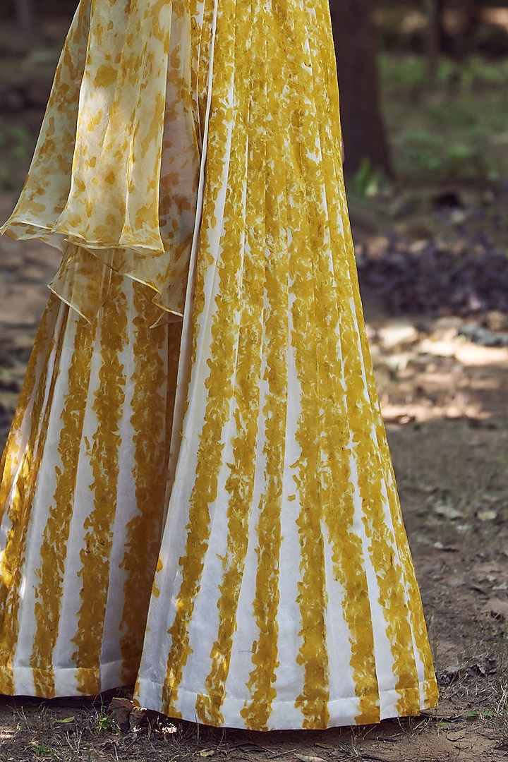 Ivory & Yellow Printed Wedding Lehenga Set by Amita Gupta Sustainable at Pernia's Pop Up Shop