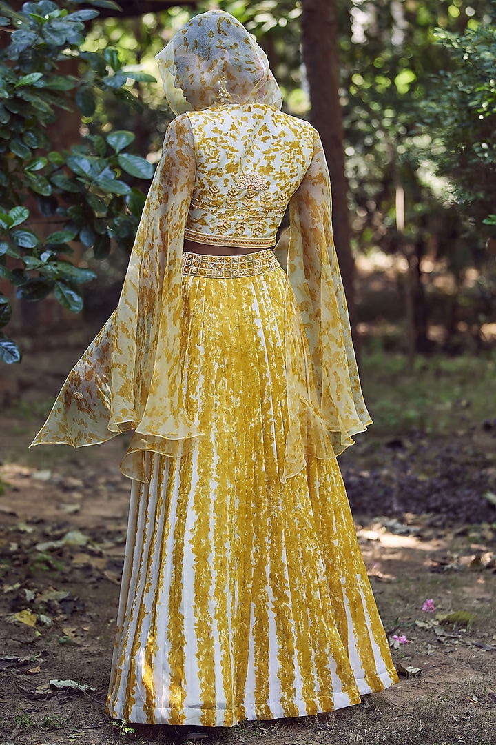 Ivory & Yellow Printed Wedding Lehenga Set by Amita Gupta Sustainable at Pernia's Pop Up Shop