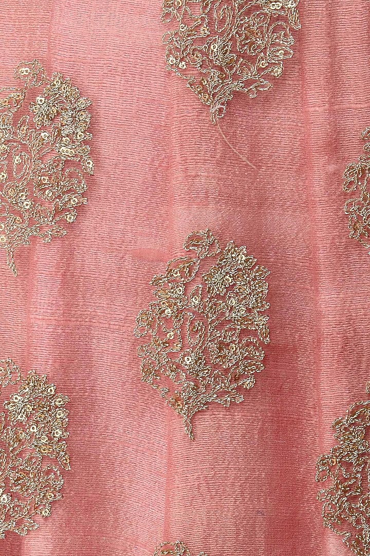 Dusty pink embroidered kurta lehenga set available only at Pernia's Pop Up Shop.