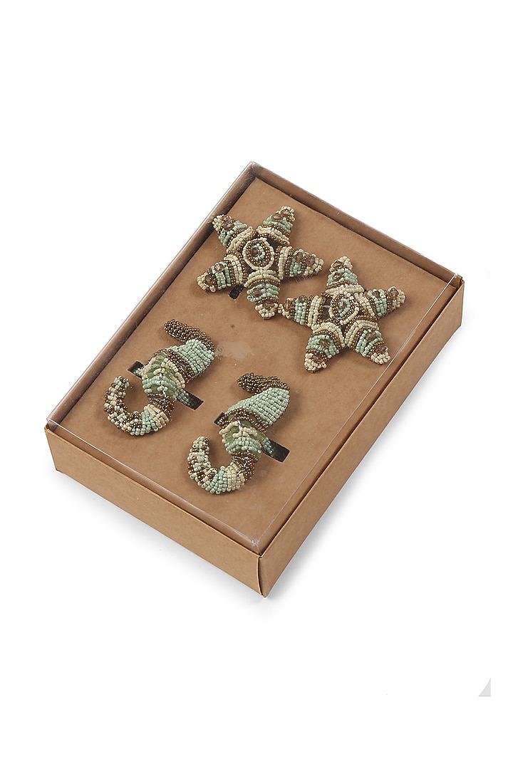 Sealife Beaded Napkin Rings (Set of 4) by Amoliconcepts at Pernia's Pop Up Shop