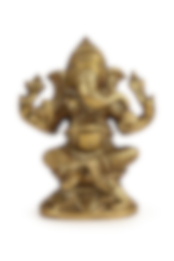 Antique Gold Brass Ganesh Sculpture by Amoliconcepts at Pernia's Pop Up Shop