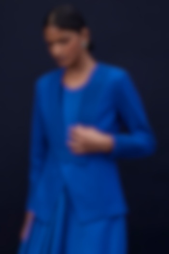 Electric Blue Embroidered Jacket by AMPM