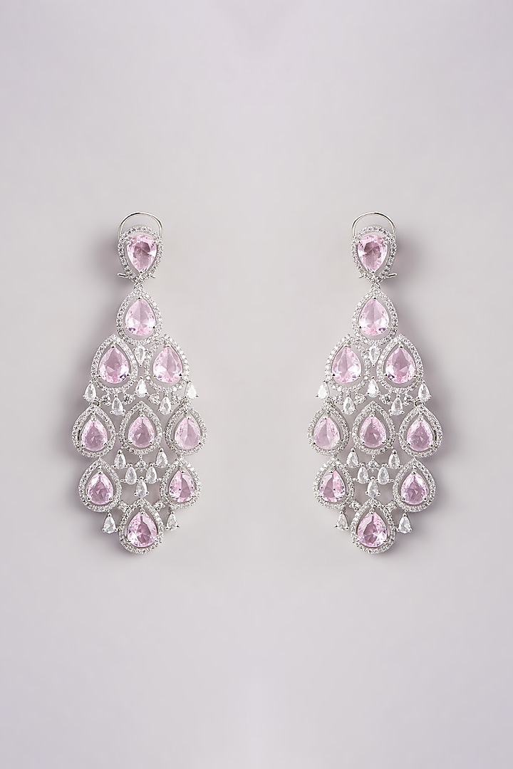 White Finish Zircon Necklace Set by Amreli Jaipur at Pernia's Pop Up Shop