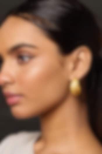 Gold Finish Statement Hoop Earrings by Amreli Jaipur at Pernia's Pop Up Shop