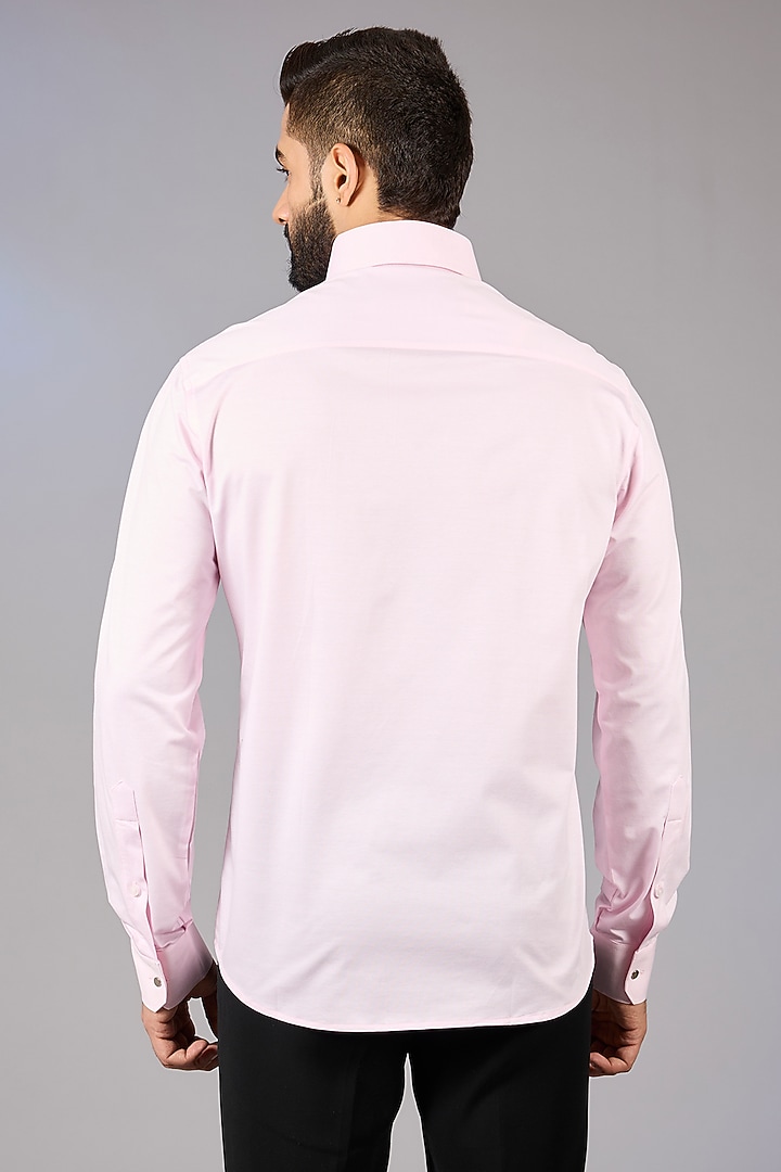 Baby Pink Cotton Party Wear Shirt by AMIT ARORA at Pernia's Pop Up Shop