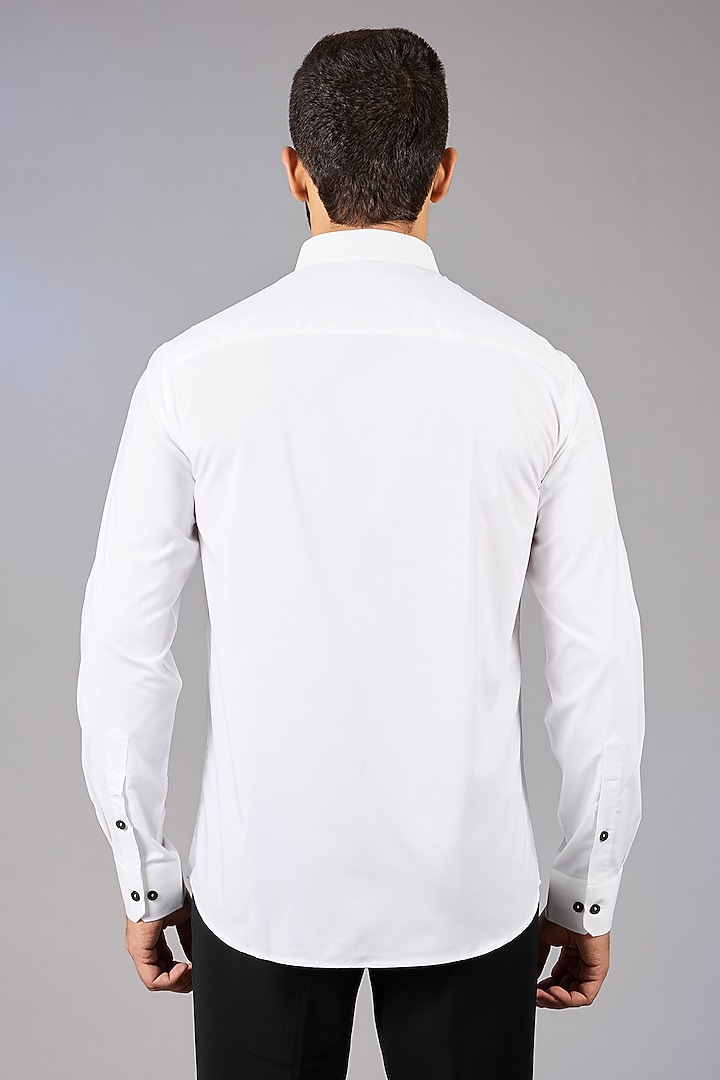White Acetate Hand Embroidered Party Wear Shirt by AMIT ARORA at Pernia's Pop Up Shop