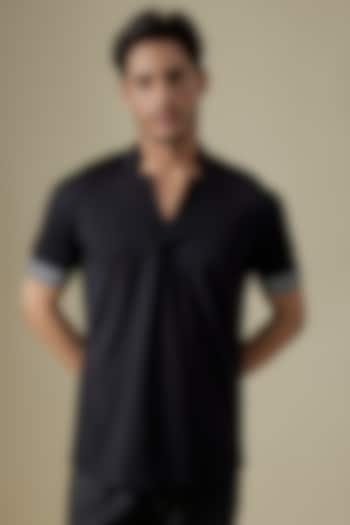 Black Knit T-Shirt by AMIT ARORA