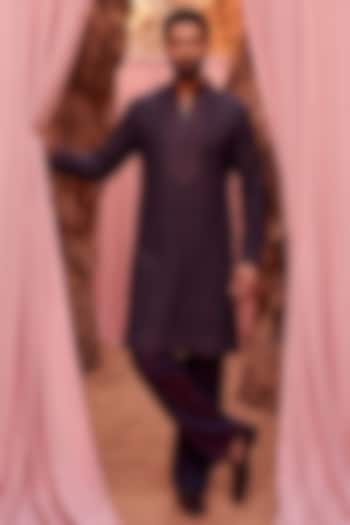 Multi-Colored Silk Embroidered Kurta Set by AMIT ARORA at Pernia's Pop Up Shop