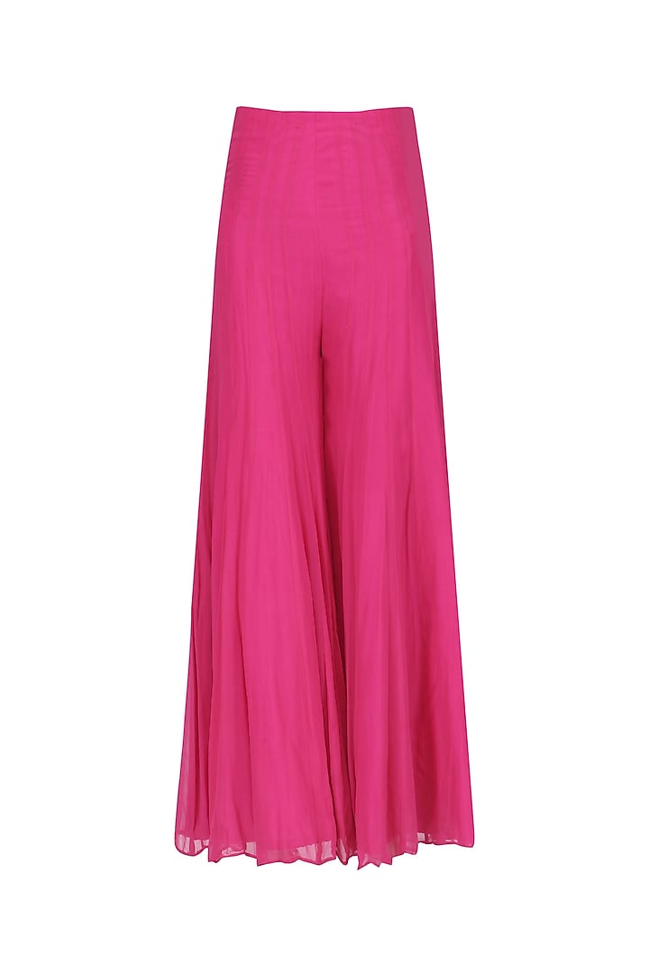 Hot pink embroidered kurta and sharara pants set available only at Pernia's Pop Up Shop.