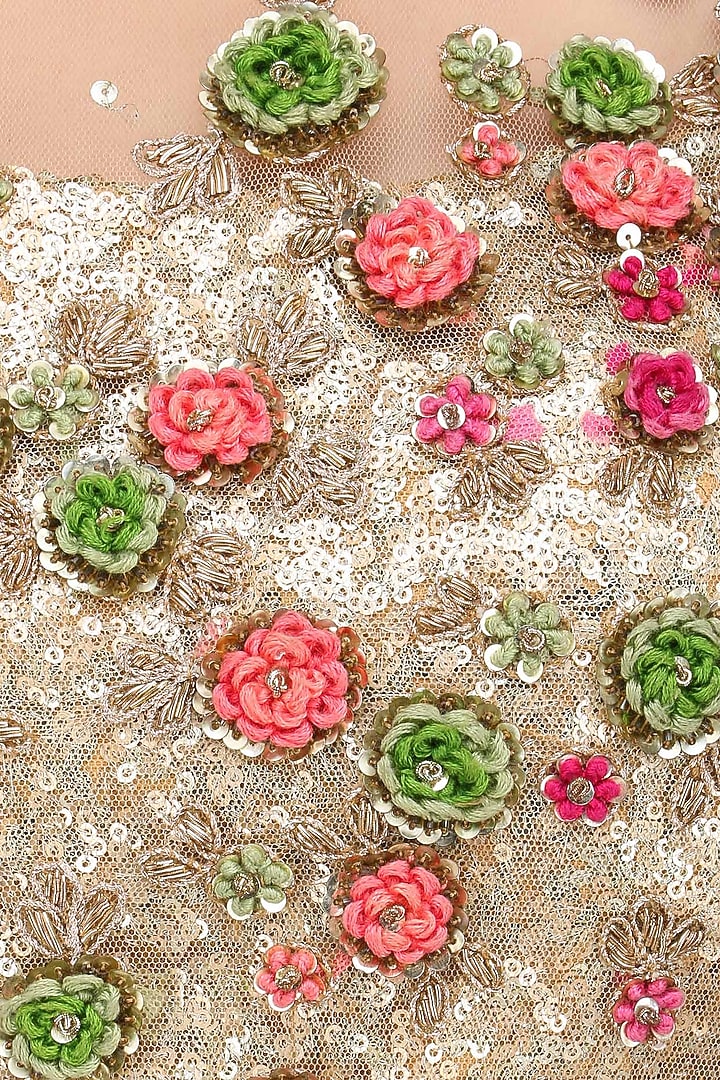 Green paisley pattern handwoven brocade lehenga set available only at Pernia's Pop Up Shop.