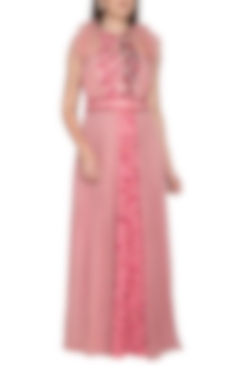 Blush Pink Embroidered Gown by Amit Sachdeva
