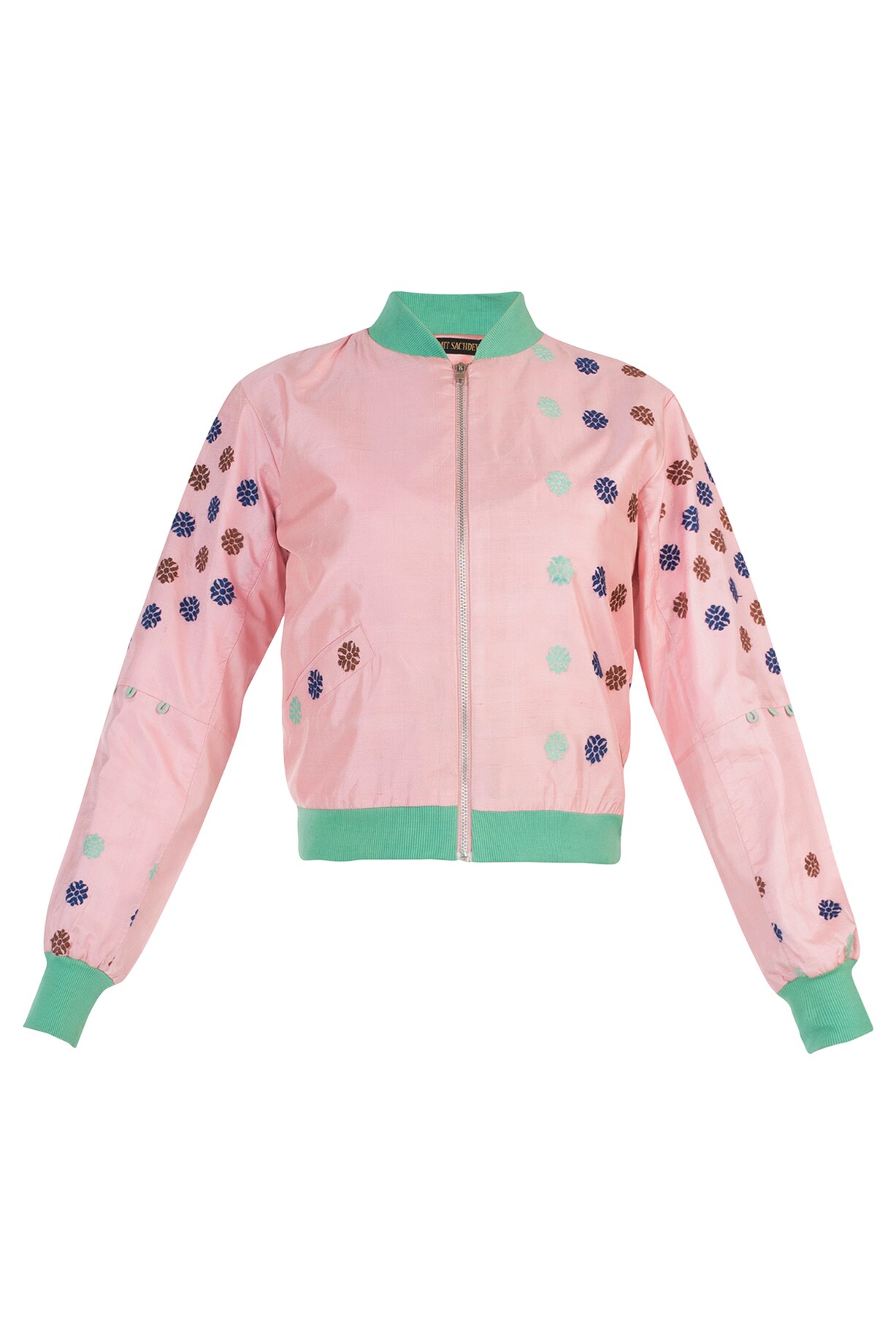 Popup Jacket Powder pink floral motifs bomber jacket available only at Pernia's Pop ...