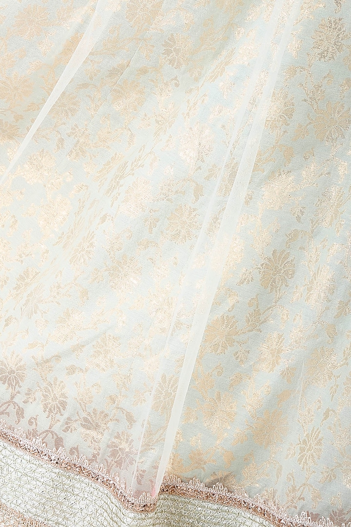 Ice blue embroidered lehenga set available only at Pernia's Pop Up Shop.