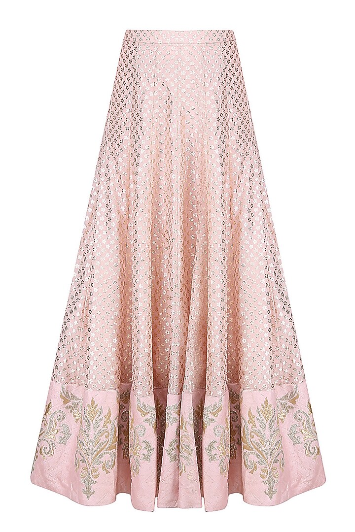 Pale pink embroidered lehenga set available only at Pernia's Pop Up Shop.