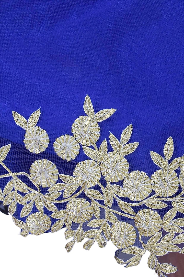 Royal blue gota patti work lehenga and pink blouse set available only at Pernia's Pop Up Shop.