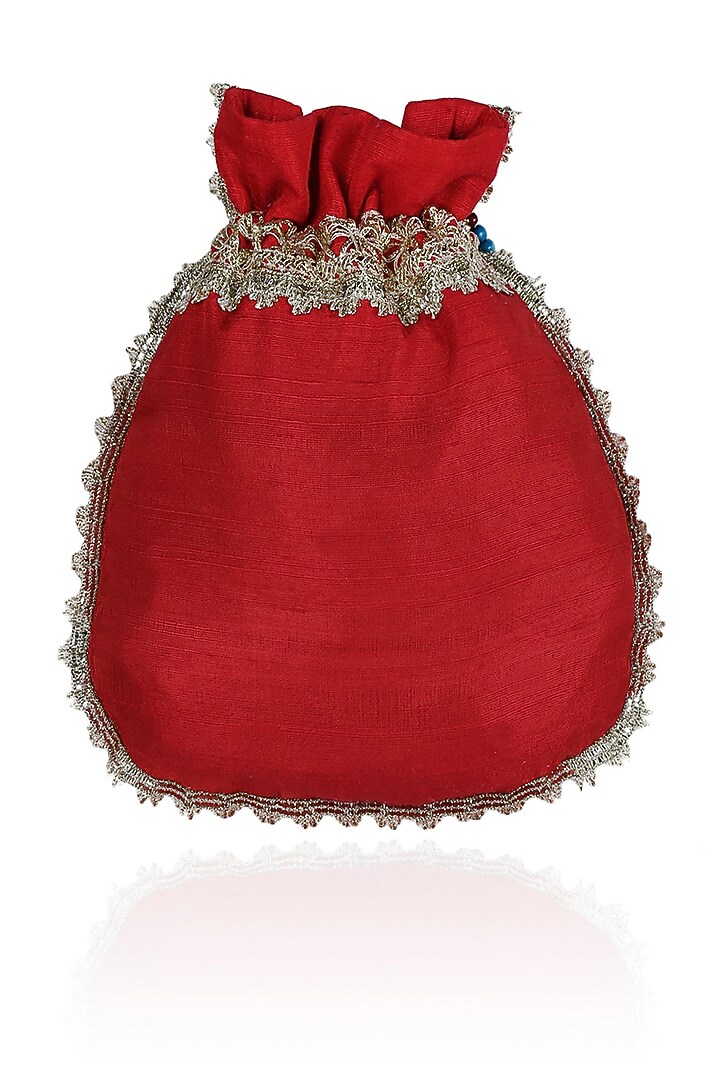 Red and yellow floral and bird embroidered polti bag available only at Pernia's Pop Up Shop