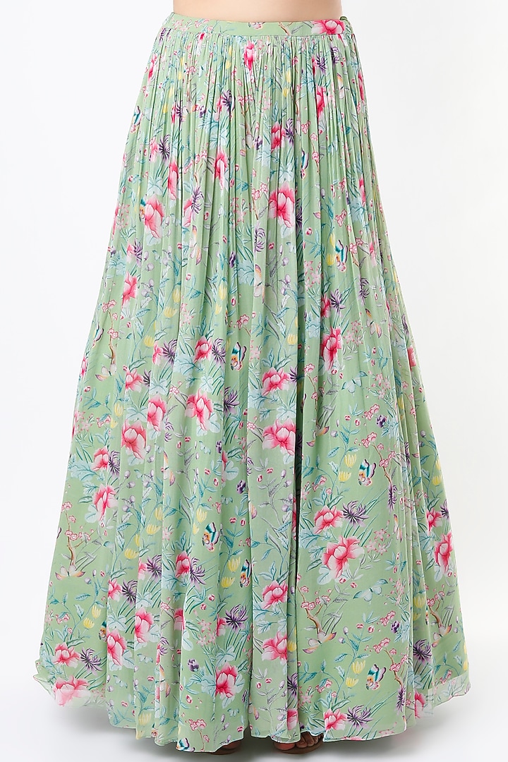 Mint  Green Embroidered Wedding Lehenga Set by Aneesh Agarwaal PRET at Pernia's Pop Up Shop